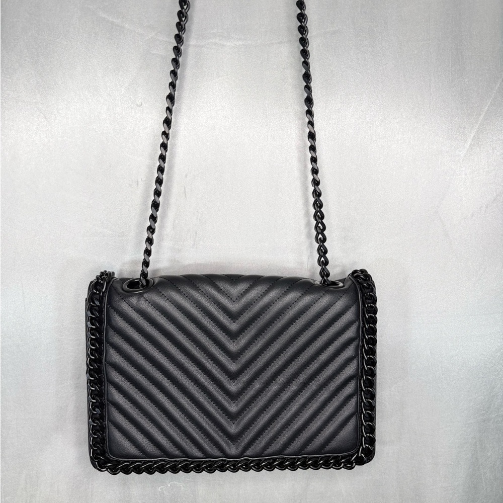Aldo Black Chevron Chain Shoulder Bag